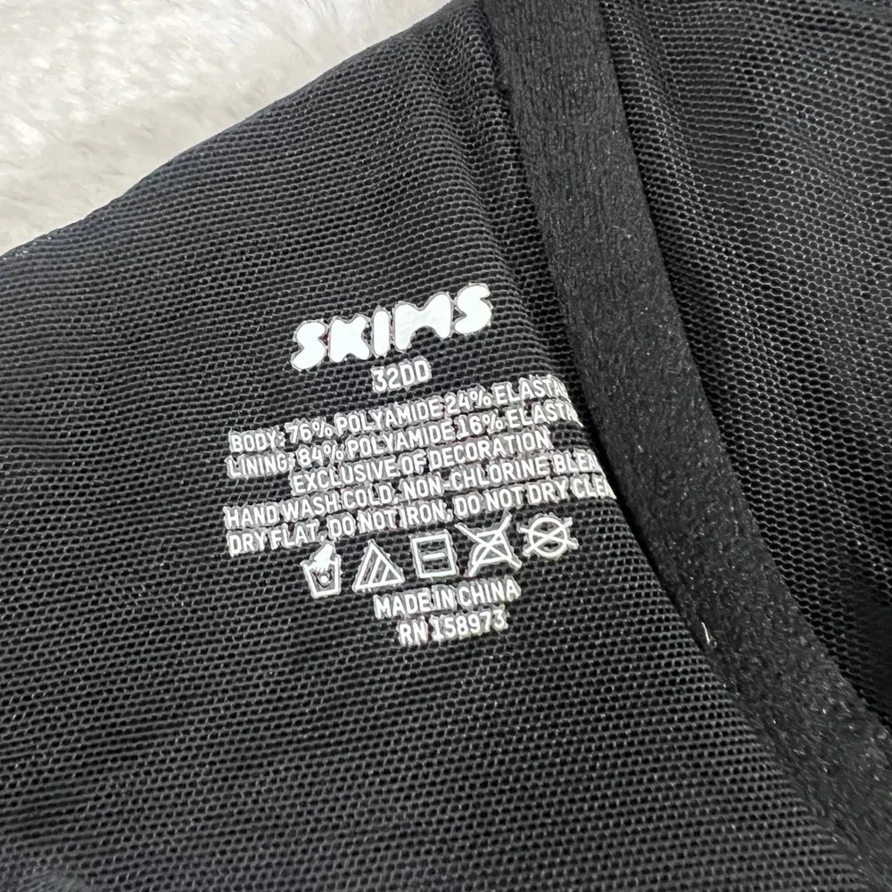 SKIMS Women's Unlined Underwire Bra Onyx Black BR-UWR-0234 Size 32DD‎ NEW - Picture 9 of 11